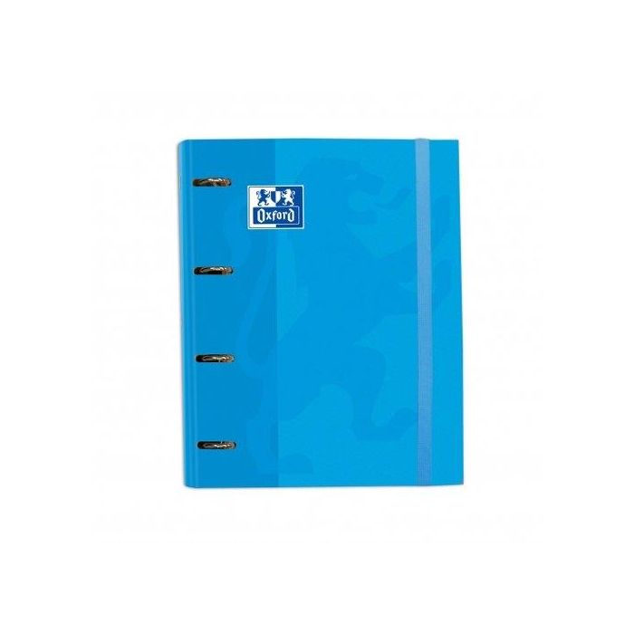 Carpebloc Oxford School Europeanbinder Classic A4+ 4 An.Mixtas 35Mm Con Recambio 100 Hj. Cuadric.5X5 Turquesa