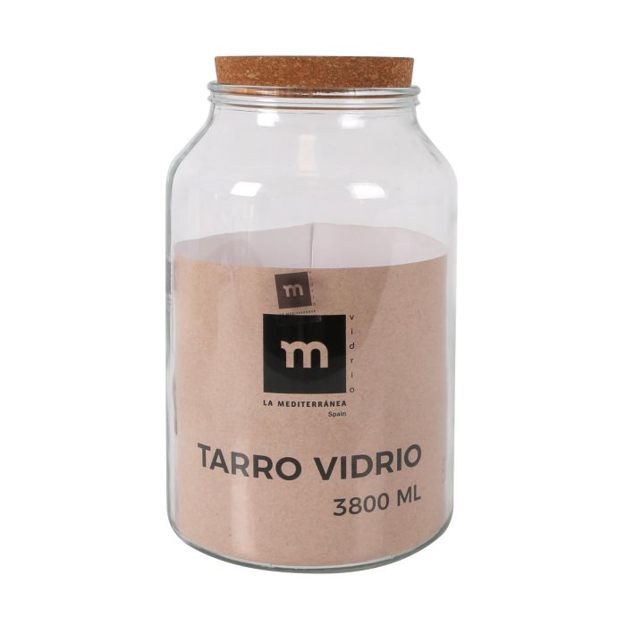 La Mediterranea Tarro de Vidrio con Tapón de Corcho 3800 ml (4 Unidades) 1