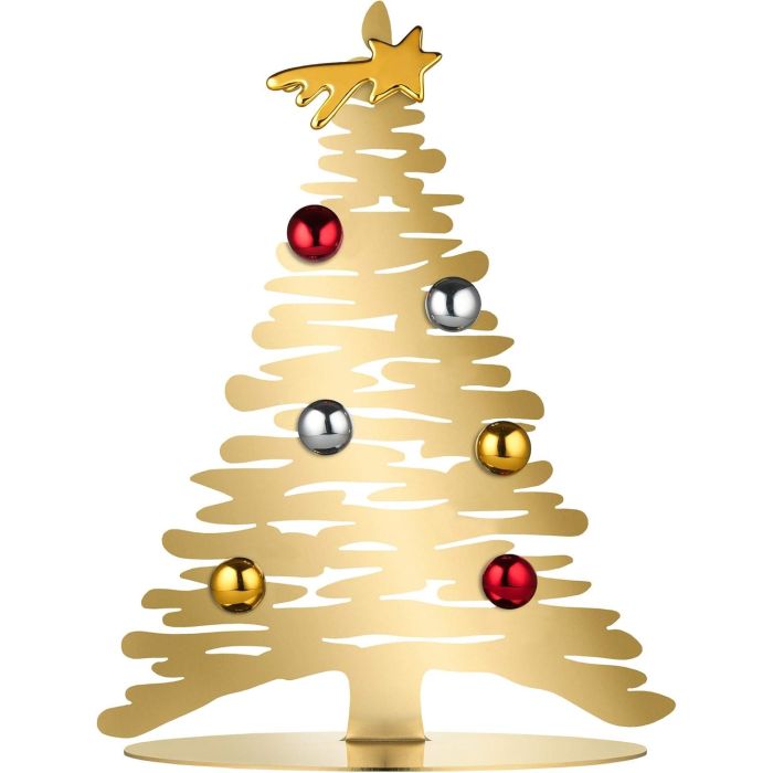 Alessi Bark for Christmas Árbol de Navidad AISI 430 Gold BM06/30 GD - Diseño en acero con imanes en porcelana, calidad óptima