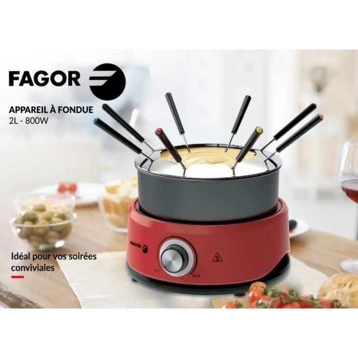 Máquina de fondue - FAGOR - FGF800 - 8 personas - Capacidad: 1,6L - Termostato regulable 4