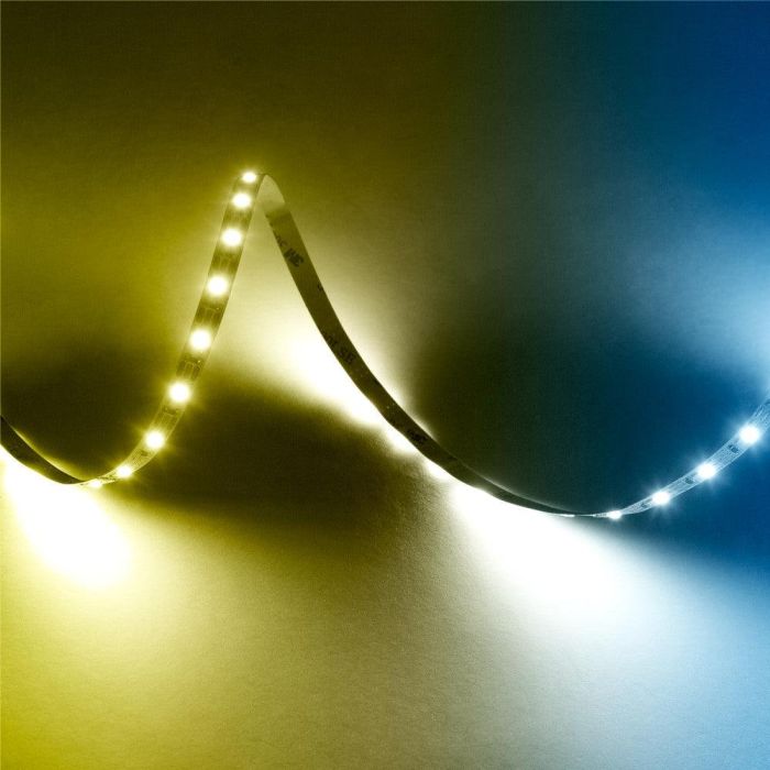 SKY-FSL2835-120-CCT Tira LED Flexible SMD 2835 CCT 24V, 5 Metros, 12W/m, 1200Lm/m IP20 Autoadhesiva 3M para Iluminación Decorativa