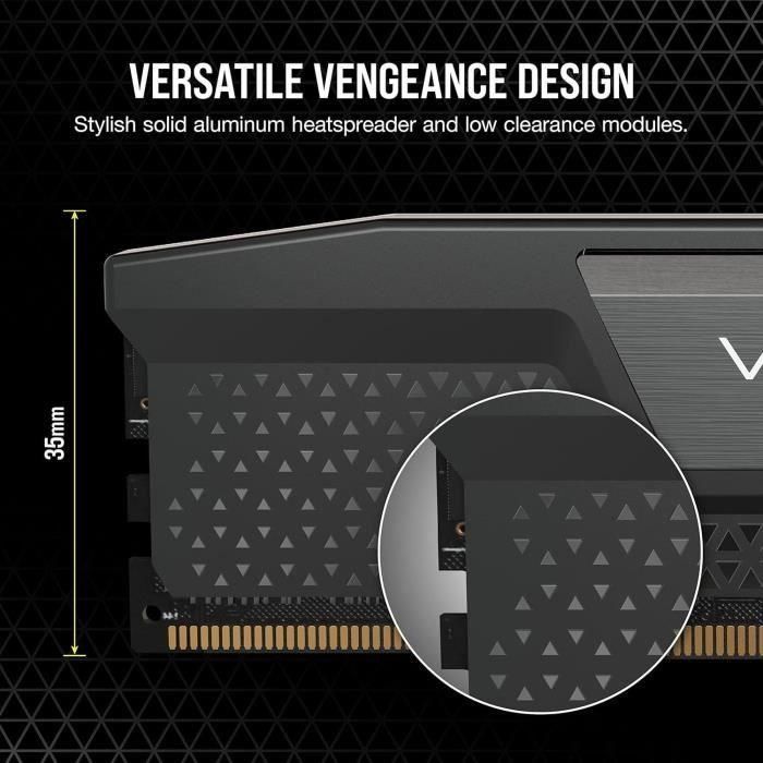 Corsair CMK64GX5M2B5600C40 Memoria RAM Vengeance DDR5 64GB (2x32GB) DIMM 5200MT/s Intel XMP 1.25V Negro 4