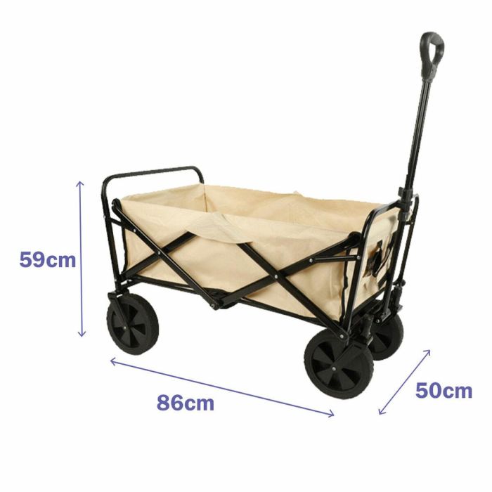 Marbueno Carrito Multiusos Plegable Acero 150 KG Beige Jardin, Playa y Camping 86X50X59 cm 10477 1