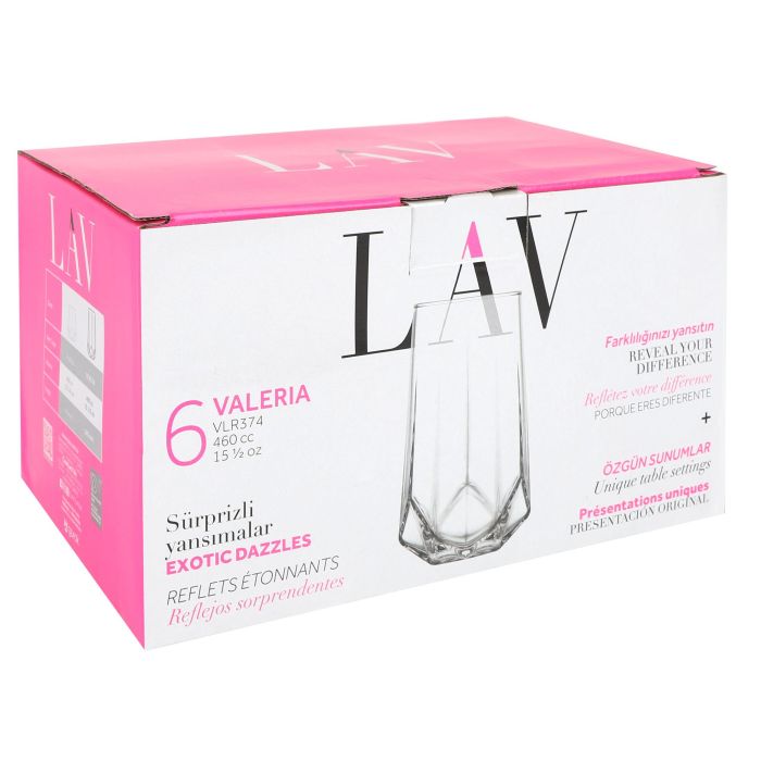 Lav Set 6 Vasos 460 cc Colección Valeria (8 Cajas)