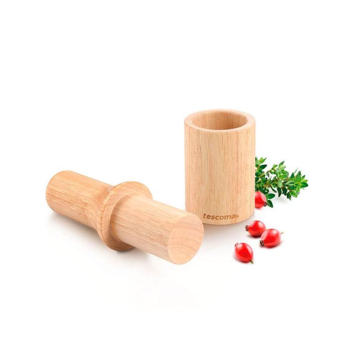 Mortero con maza de madera ø6 cm 1 Mortero con maza de madera ø6 cm 1