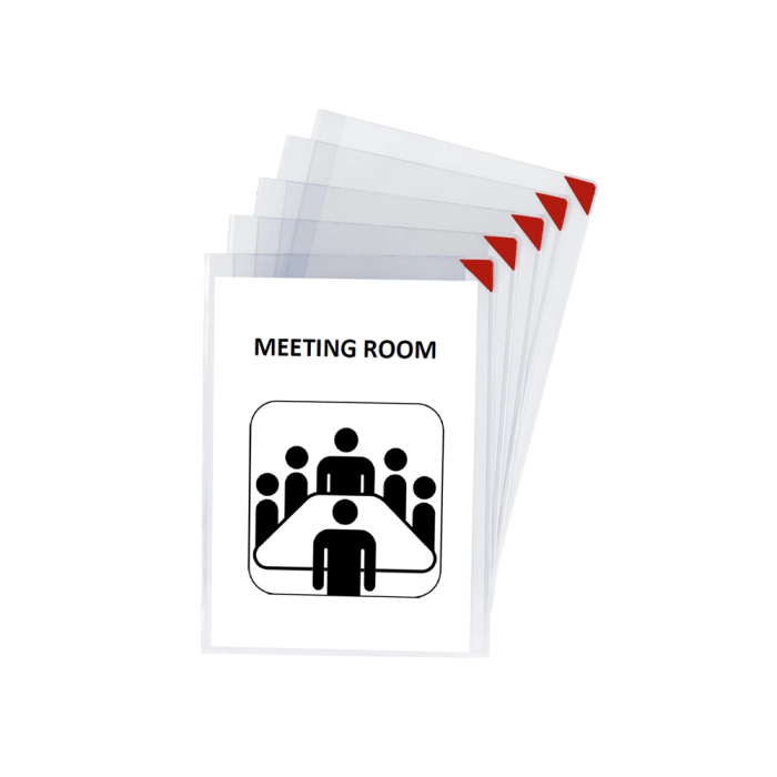 Djois Portacatalogos funda de presentacion adhesiva removible DIN A4 con esquina magnetica capacidad 10 hojas pack 5 unidades 1