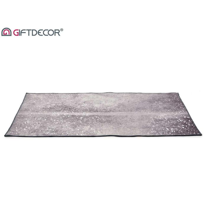 Giftdecor Alfombra Gris 100 x 150 cm con Manchas Plateadas (Set de 9)