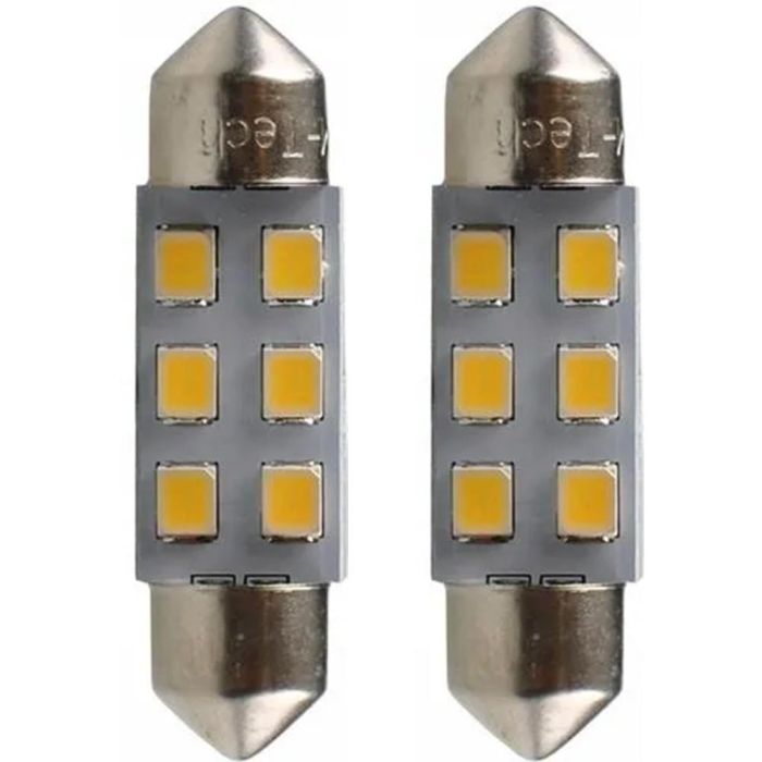 Blister 2X Led L9105 W - C5 W 41 mm 6XSmd2835 24 V Blanco | 10 Unidades MTECLB9105W 1 Blister 2X Led L9105 W - C5 W 41 mm 6XSmd2835 24 V Blanco | 10 Unidades MTECLB9105W 1