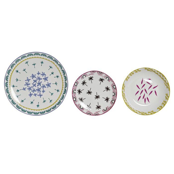 Vajilla Colonial DKD Home Decor Azul Turquesa 27 x 2.5 x 27 cm Set de 18 Vajilla Colonial DKD Home Decor Azul Turquesa 27 x 2.5 x 27 cm Set de 18