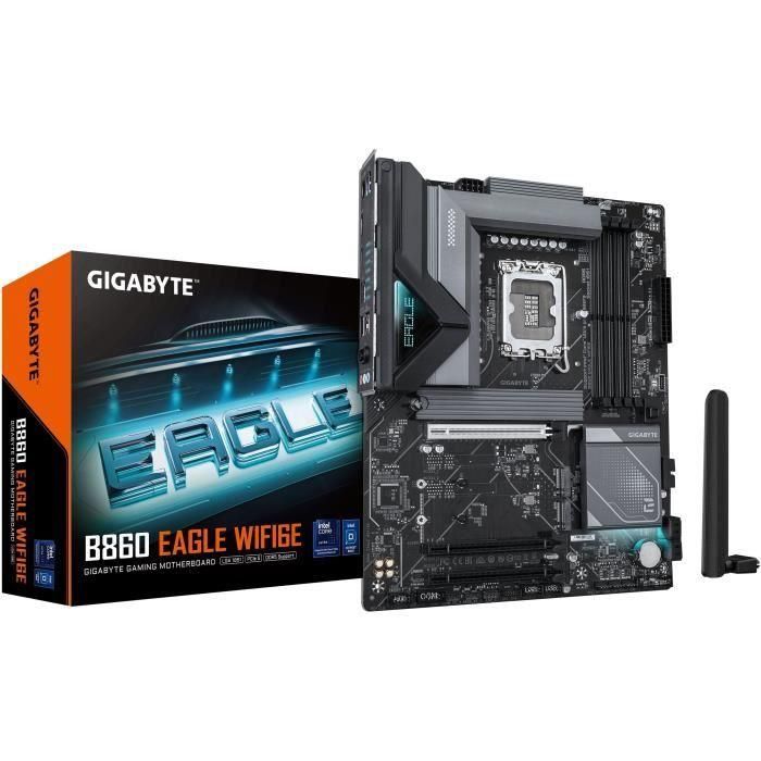 GIGABYTE B860 EAGLE WIFI6E Placa Base Intel B860 LGA 1851 ATX, DDR5 9066MHz, WiFi 6E, PCIe 5.0, M.2 Gen5, 2.5GbE LAN