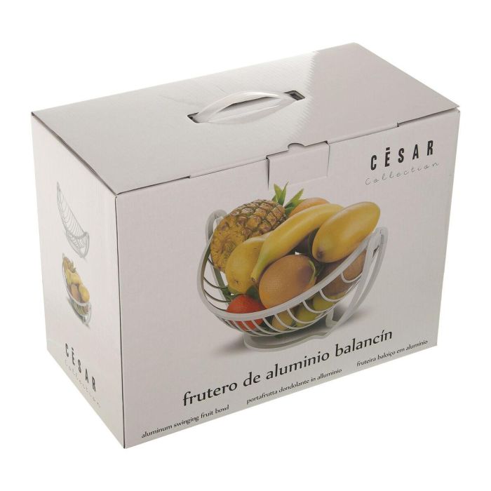 Frutero Alexandra House Living Blanco Aluminio 32 x 25 x 17 cm 1