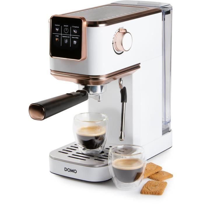 Domo DO746K Cafetera Espresso 3 en 1, 1350W y 20 Bares, Blanco y Rosa Domo DO746K Cafetera Espresso 3 en 1, 1350W y 20 Bares, Blanco y Rosa