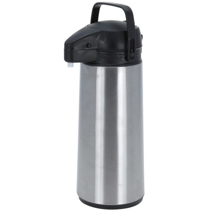 Excellent Houseware Termo con Sifón Inoxidable 1,9 L - Dispensador de Bebidas en Acero Cromado/Negro