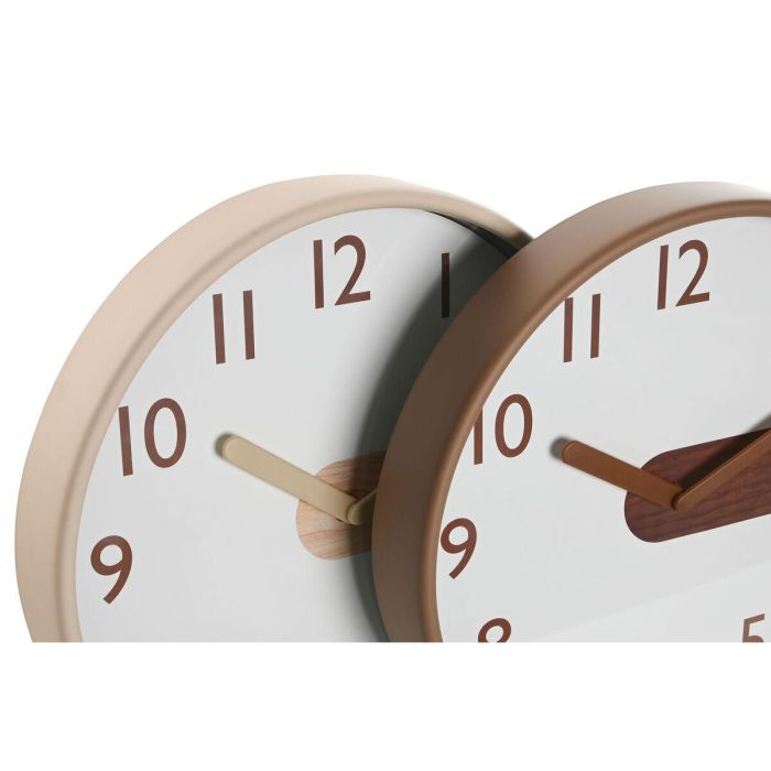 Reloj Pared Scandi DKD Home Decor Natural Marron 4.7 x 30 x 30 cm (2 Unidades) 2 Reloj Pared Scandi DKD Home Decor Natural Marron 4.7 x 30 x 30 cm (2 Unidades) 2