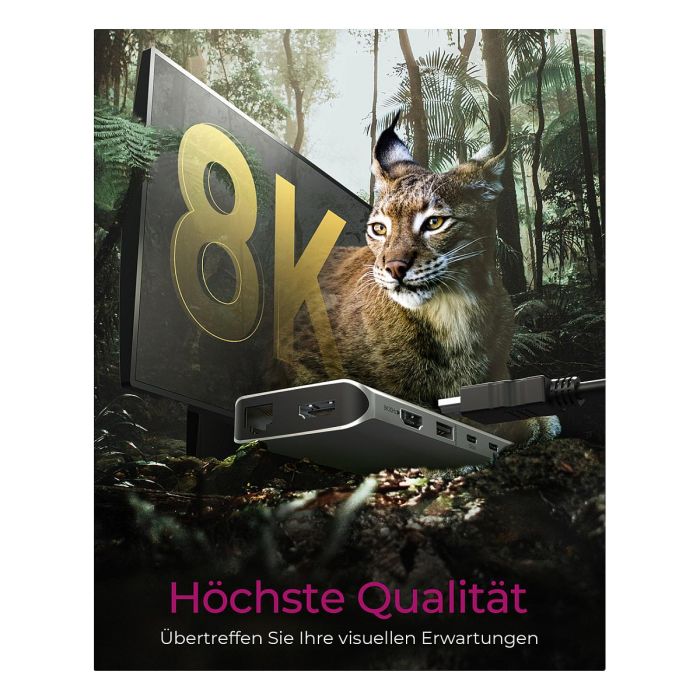 ICY BOX IB-DK4061-CPD USB-C Docking Station con Carga PD de 100W y Múltiples Puertos 1