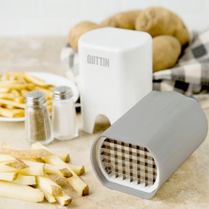Quttin Cortador de Patatas Manual de Acero Inoxidable - 9,2 cm Ancho x 15,3 cm Alto x 10,4 cm Largo para Patatas Fritas Caseras (12 Unidades) 3