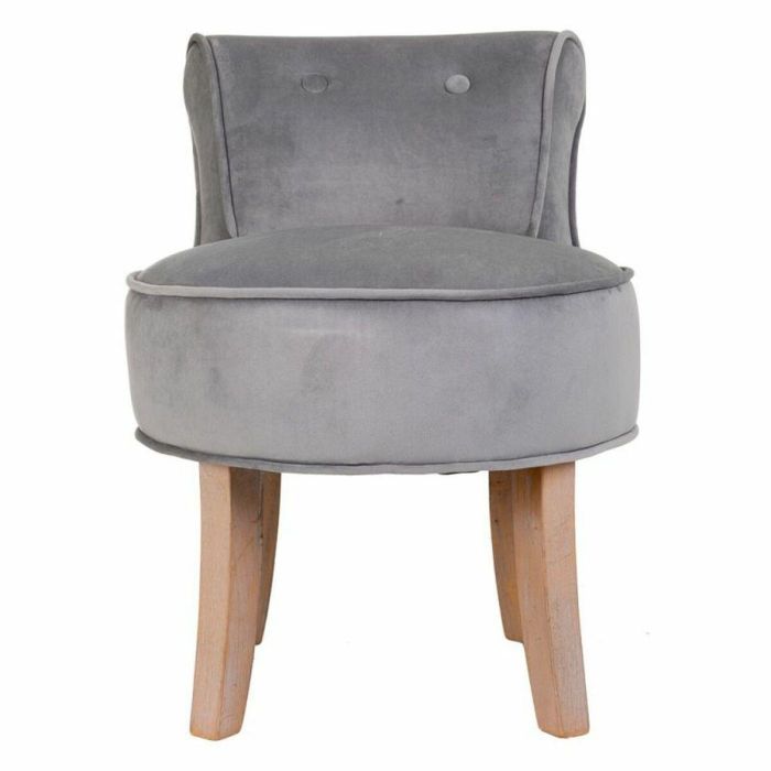 Banqueta Alexandra House Living Gris Terciopelo Goma 46 x 58 x 45 cm 6