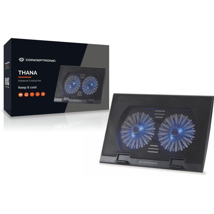 Conceptronic Base Refrigeración para Portátiles hasta 17" con 2 Ventiladores Ultrasilenciosos Ajustable 1 Conceptronic Base Refrigeración para Portátiles hasta 17" con 2 Ventiladores Ultrasilenciosos Ajustable 1