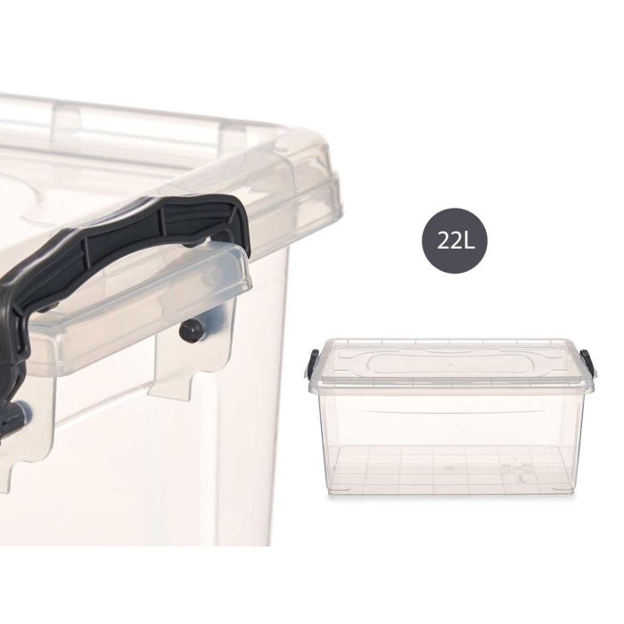 Caja Plastico Ordenacion Transparente 22L Kipit 32X20CM (6 Unidades) 3 Caja Plastico Ordenacion Transparente 22L Kipit 32X20CM (6 Unidades) 3