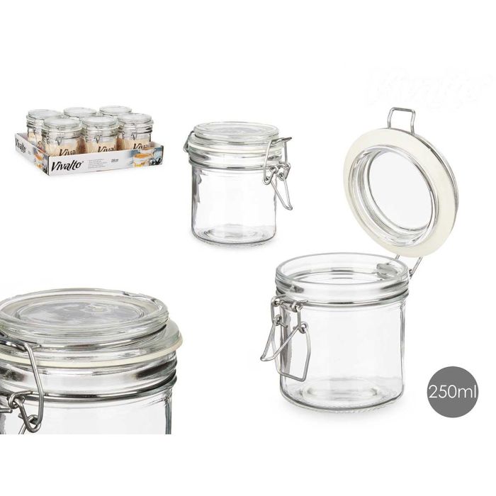 Tarro Conserva Hermetico Gr 250 Ml Trans Vivalto 11x10x8cm (36 Unidades) 0 Tarro Conserva Hermetico Gr 250 Ml Trans Vivalto 11x10x8cm (36 Unidades) 0