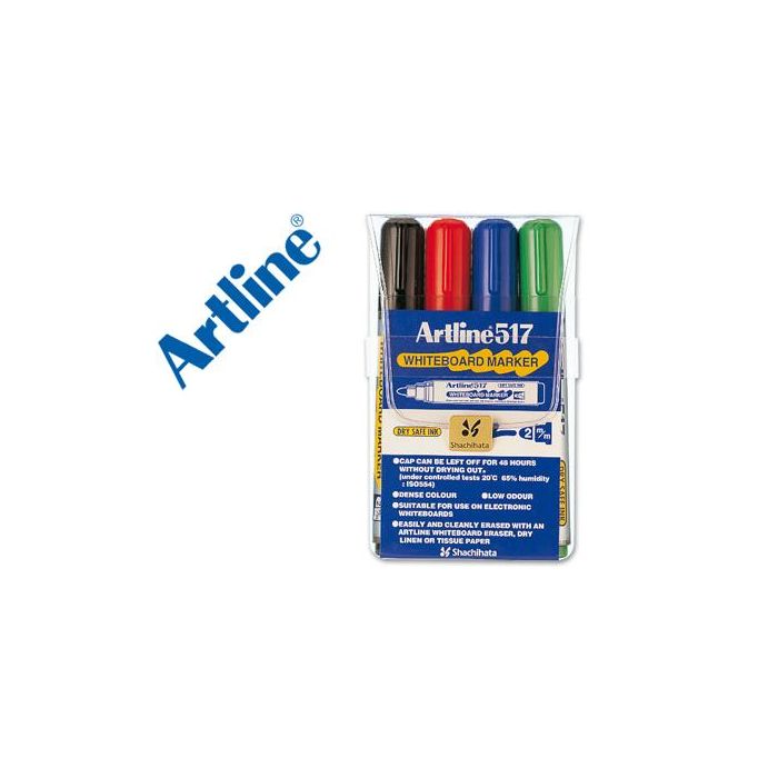 Rotulador Artline Pizarra Ek-517-4 Punta Redonda 2 mm Bolsa De 4 Rotuladores