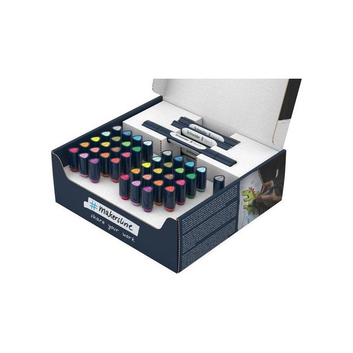 Rotulador Fibra Schneider Twinmarker Paint-It 040 Surt. Caja De 52 Piezas