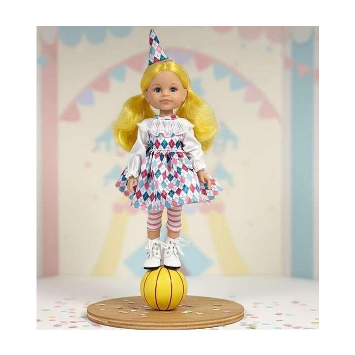 Paola Reina Muñeca Amiga Cleo Arlequín Pelo Amarillo 32 cm