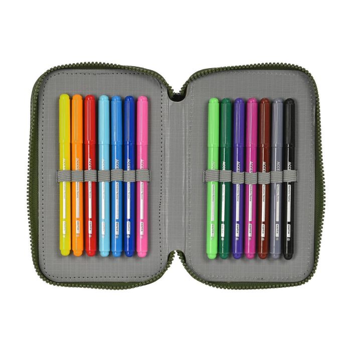 Plumier Triple Safta Dark forest Negro Verde 12.5 x 19.5 x 5.5 cm (36 Piezas) 5 Plumier Triple Safta Dark forest Negro Verde 12.5 x 19.5 x 5.5 cm (36 Piezas) 5