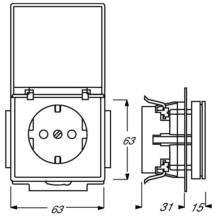 BUSCH JAEGER BJ 20 EUK-885 Steckdose m.Klappdeckel future linear schwarz matt 1 BUSCH JAEGER BJ 20 EUK-885 Steckdose m.Klappdeckel future linear schwarz matt 1