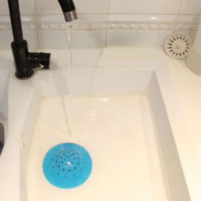 Colador Fregadero Plástico Transparente Colores Surtidos Azul Lila Fucsia Gris Protege Tuberías 3