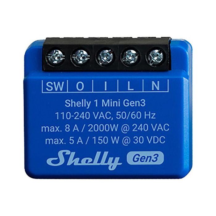 Shelly 1 Mini Gen. 3 WLAN BT Relais 8A 1 Kanal Unterputz Interruptor Inteligente 6