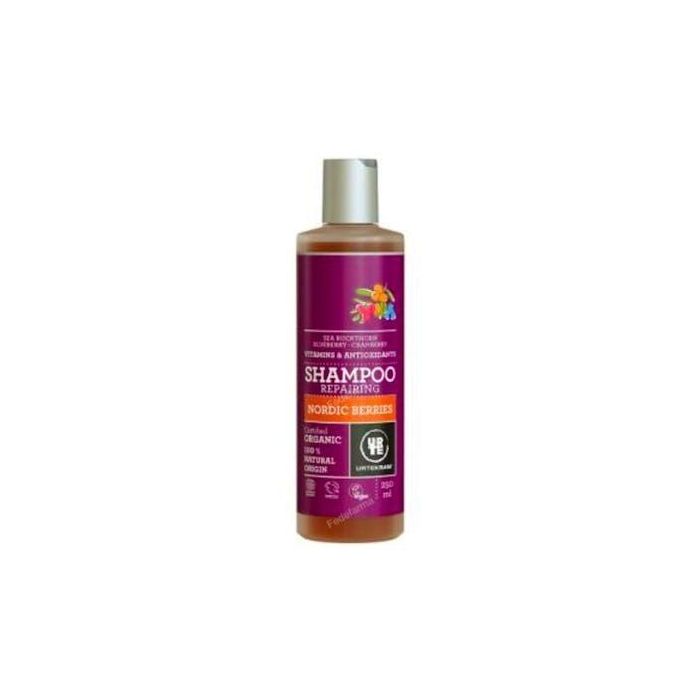 URTEKRAM Champú Frutos Rojos 250ml Ecológico Vegano con Vitaminas y Antioxidantes COSMOS ORGANIC