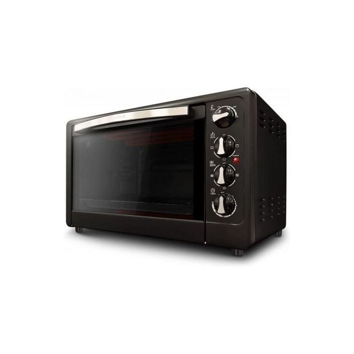 Grunkel HR-48RMRUSTI Horno Eléctrico de Sobremesa 48L 2000W con Convección, Rustidera, Temporizador, Negro/Acero Inoxidable 1