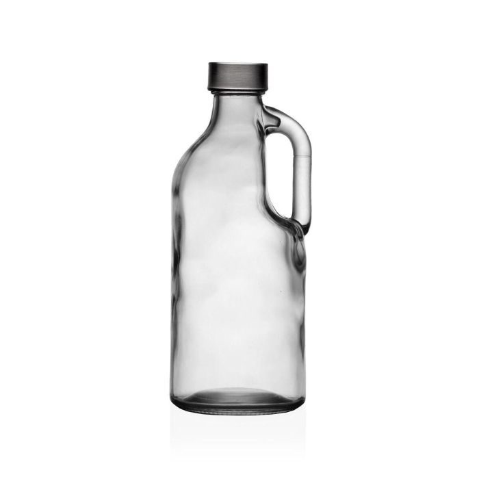 Botella de Agua Versa Transparente Vidrio Aluminio Botella de Agua Versa Transparente Vidrio Aluminio