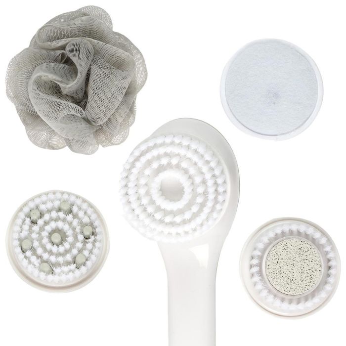 Cosmetic Club Cepillo Corporal 5 En 1 Vallee Outlet con 5 Cabezales Intercambiables para Exfoliar, Limpiar y Masajear, 2 Velocidades, Para Todo Tipo de Piel 2
