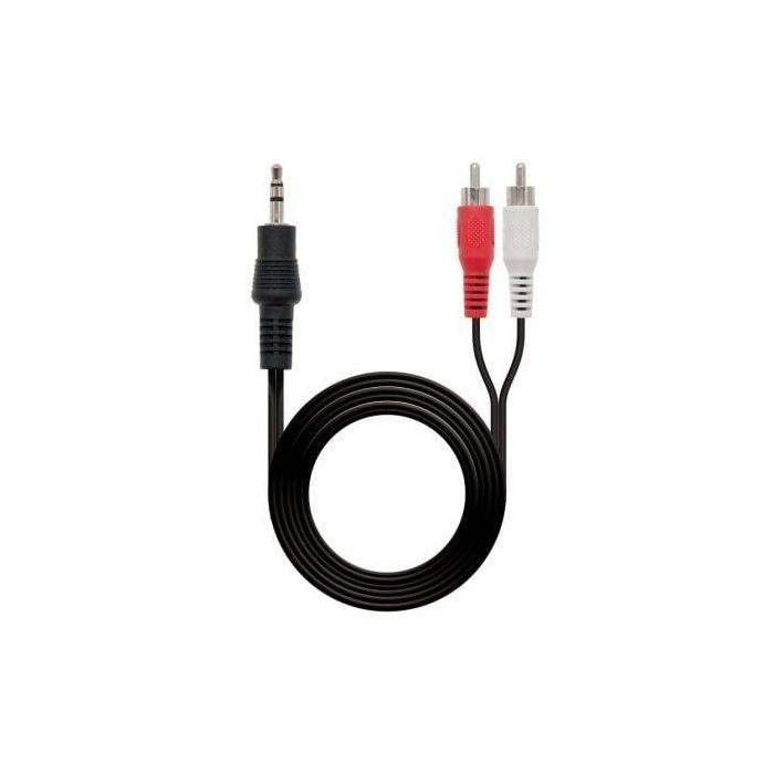 Nanocable 10.24.0303 Cable Estéreo Jack 3.5 Macho a 2x RCA Macho 3m Negro Nanocable 10.24.0303 Cable Estéreo Jack 3.5 Macho a 2x RCA Macho 3m Negro