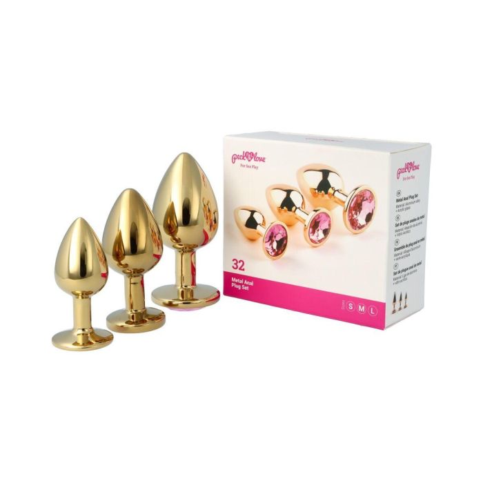Plug Anal Pick&Love Nº 32 Dorado 3 Piezas (8,3 cm) (9,5 cm) (7,6 cm) 3