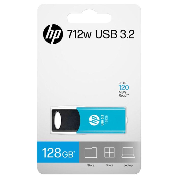 HP 712w Unidad Flash USB 128 GB, Alta Velocidad USB 3.2 Gen 1 Tipo A, Lectura 120 MB/s, Factor de Forma Deslizante, Color Azul 1 HP 712w Unidad Flash USB 128 GB, Alta Velocidad USB 3.2 Gen 1 Tipo A, Lectura 120 MB/s, Factor de Forma Deslizante, Color Azul 1