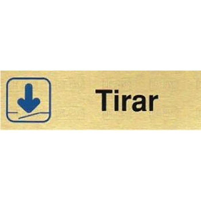 Placa Aluminio Oro 150X45 ''Tirar'' Duver