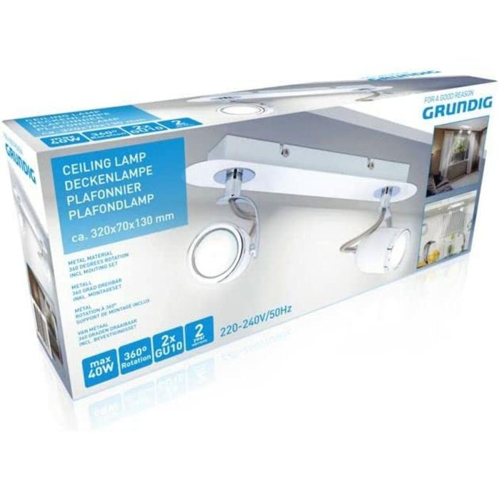 Lámpara de Techo Grundig 871125209961 Blanco Metal 50 W 8 x 13 x 31 cm 360º 1