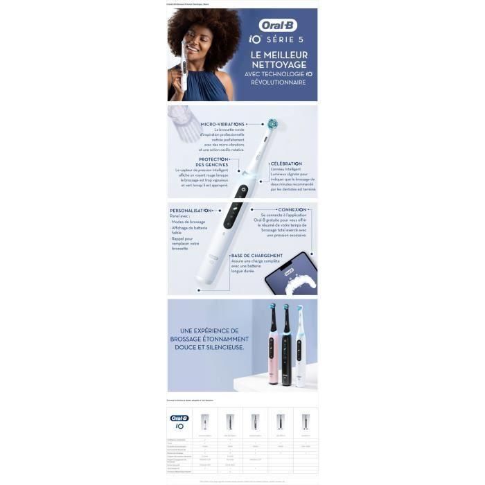 Cepillos de dientes - ORAL-B - iO5n Quite - Blanco + Estuche de viaje - Eléctrico 2 Cepillos de dientes - ORAL-B - iO5n Quite - Blanco + Estuche de viaje - Eléctrico 2