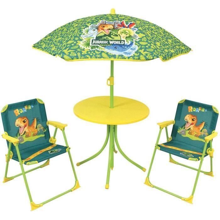 Fun House Mobiliario Jardín Infantil Jurassic World - Set 1 Mesa (46xØ46cm), 2 Sillas y 1 Sombrilla (125xØ100cm) Fun House Mobiliario Jardín Infantil Jurassic World - Set 1 Mesa (46xØ46cm), 2 Sillas y 1 Sombrilla (125xØ100cm)