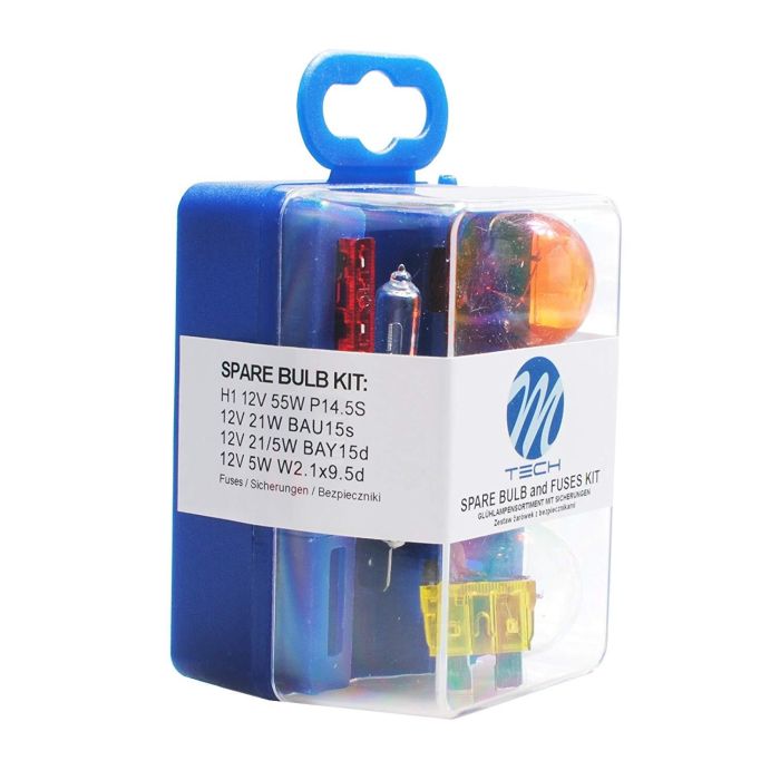 M-Tech ZZ1 Estuche de Lámparas con Fusibles H1 12V, 21W, 21/5W, 5W