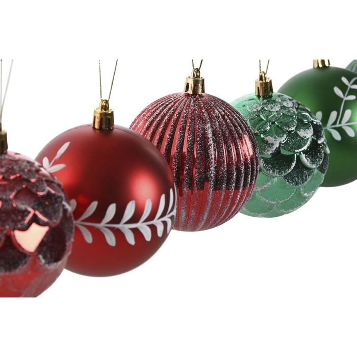 Bola Decoracion Navidad Tradicional DKD Home Decor Rojo Verde 16 x 24 x 16 cm Set de 12 (2 Unidades) 3