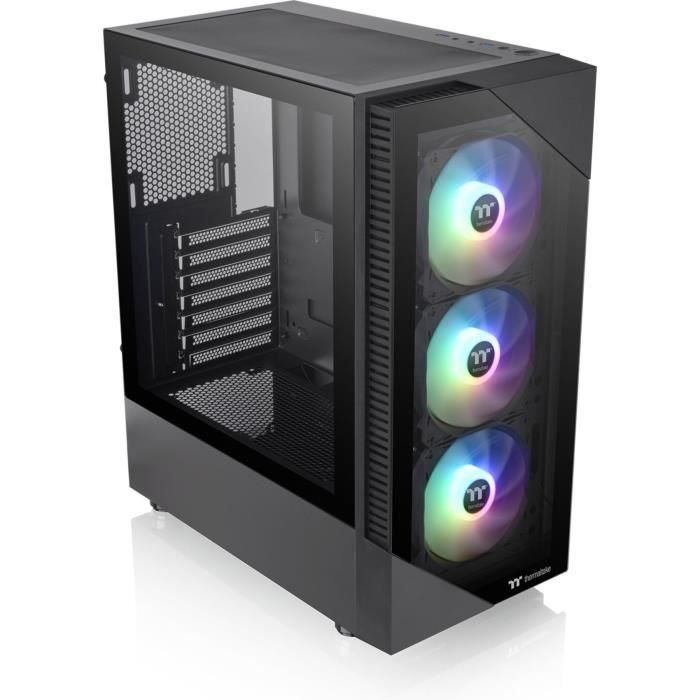 Caja de PC Mid Tower sin fuente de alimentación - THERMALTAKE View 200 TG ARGB (Negro) - ATX/Micro ATX - 3x120mm A-RGB - USB 3.0/2.0 - Vidrio templado