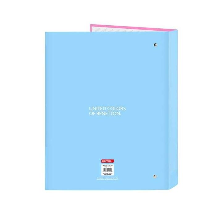 Carpeta de anillas Benetton Spring Rosa Azul cielo A4 26.5 x 33 x 4 cm 1 Carpeta de anillas Benetton Spring Rosa Azul cielo A4 26.5 x 33 x 4 cm 1