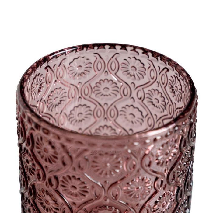 Vaso Rosa Cristal Decoración 7,50 X 7,50 X 9,40 cm