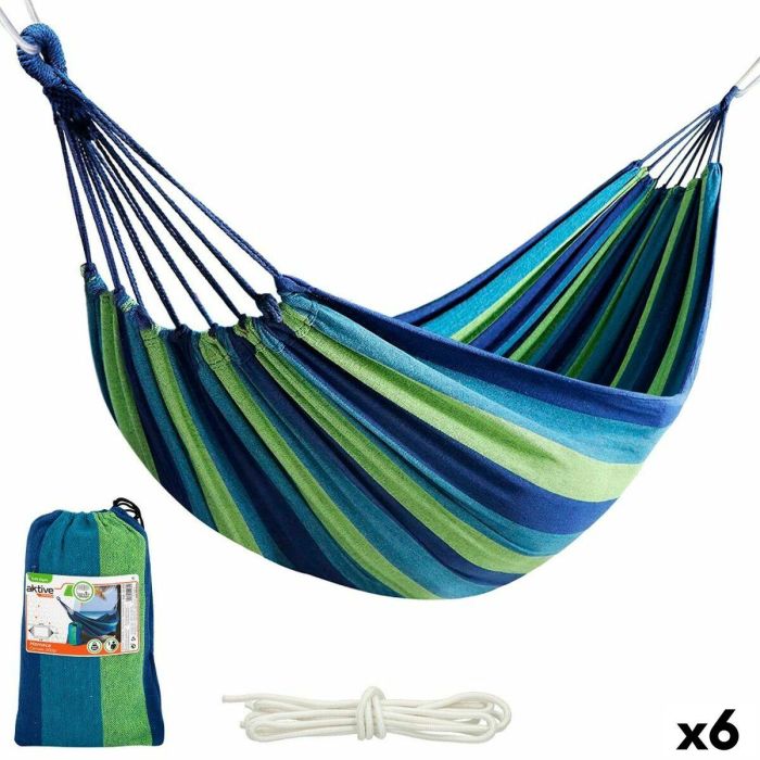 Hamaca Aktive Azul 200 x 0,4 x 100 cm (6 Unidades) 6 Hamaca Aktive Azul 200 x 0,4 x 100 cm (6 Unidades) 6