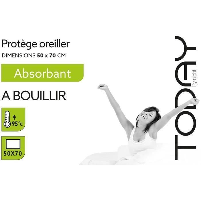 HOY Almohada absorbente protectora 50x70cm - 100% Algodón - Lavable 95°C para higiene óptima y protección de colchón HOY Almohada absorbente protectora 50x70cm - 100% Algodón - Lavable 95°C para higiene óptima y protección de colchón