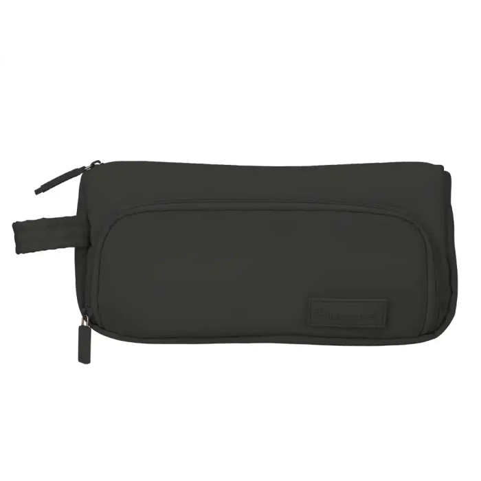 Liderpapel Estuche Portatodo Minibag Negro 2 Cremalleras, 2 Compartimentos, 90x210x75 mm 1